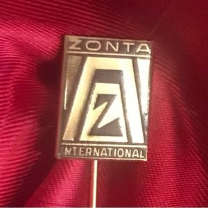 V i n t a g e Zonta International civic club gold tone stick pin